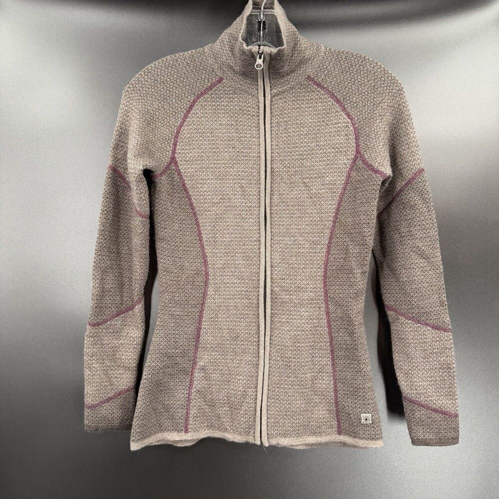 Smartwool Alamosa Jacket Womens XS Brown Full Zip Wool Sweater Outdoor Cozy